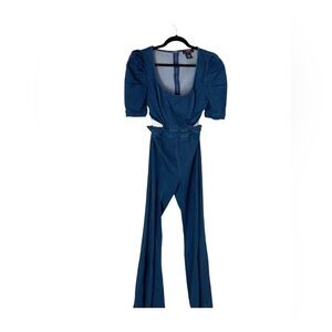 Jealous Tomato Denim Jumpsuit with Puff Sleeves